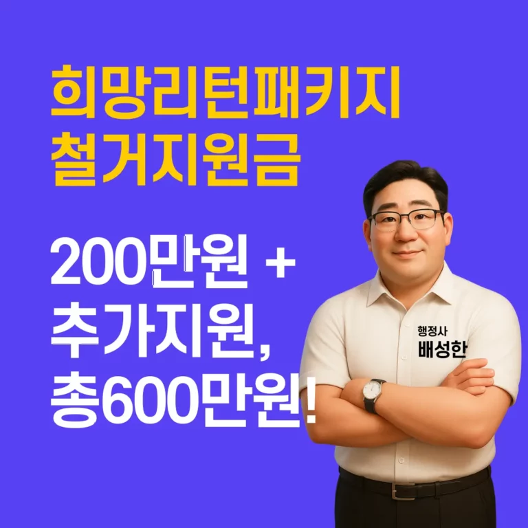 철거폐업-철거지원금-최저가견적-철거지원금600만원 희망리턴패키지